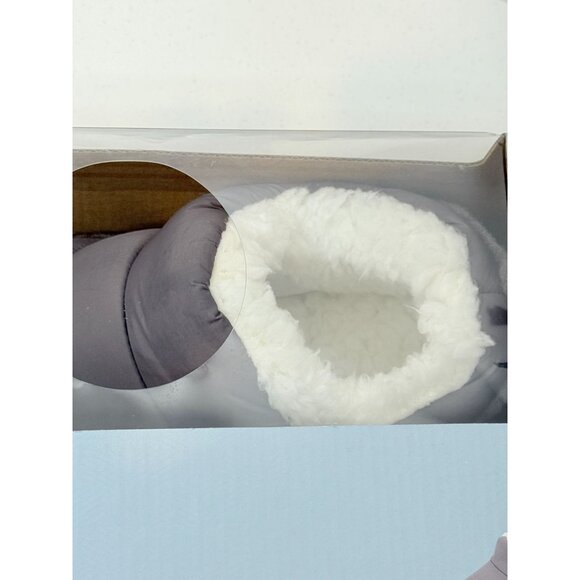 Wayland Square Quilted Slipper Boots Mens Size L 9 10 Slippers Gray Faux Fur - Picture 4 of 8